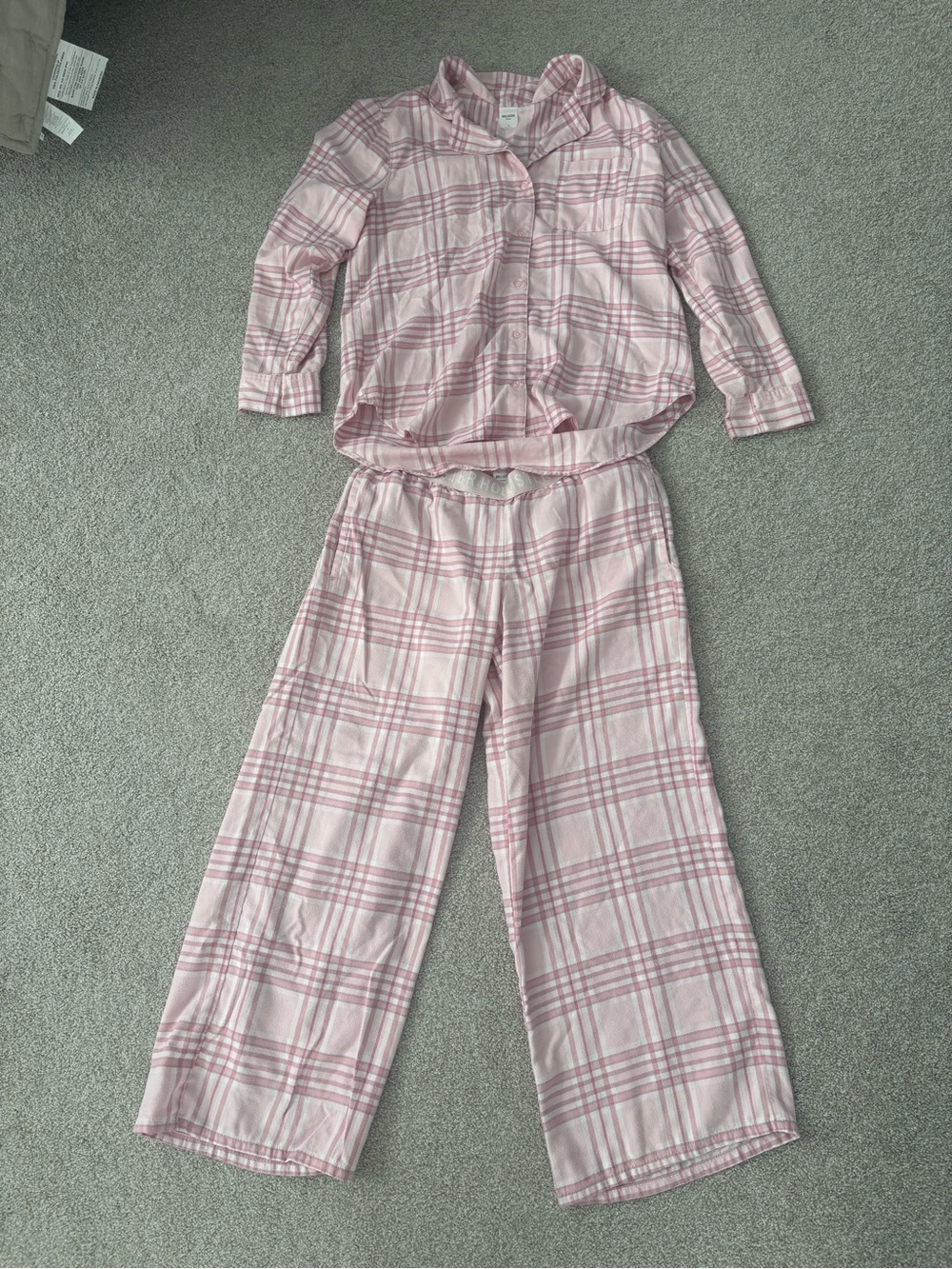 Hollister Pink and White Plaid Sleep Shorts